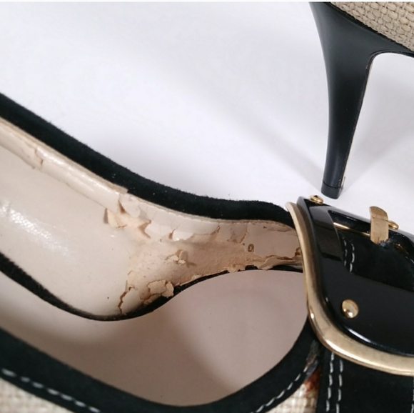 Zara Woman patent leather/straw heels size 36 (6) - Picture 5 of 10